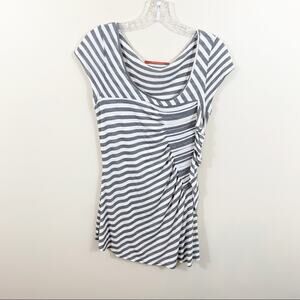 Anthro cartonnier striped dorsal short sleeve top